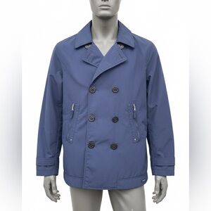 Lands' End Squall Peacoat Navy Blue Waterproof Fleece Lined Jacket Large